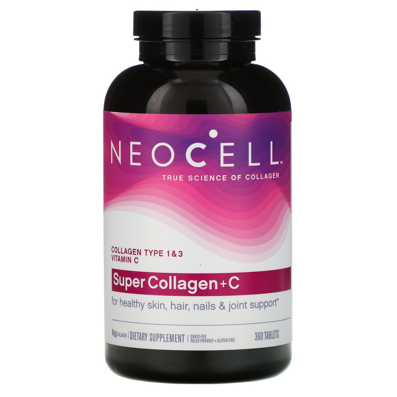 Neocell, Super Collagen+C, Type 1 & 3, 6,000 mg, 360 Tablets