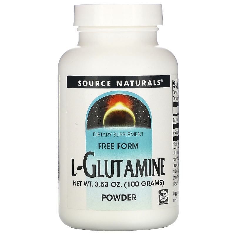 Source Naturals, L-глютамин, порошок в свободной форме 3.53 унции (100 г)