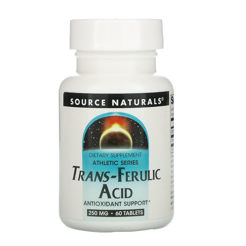 Source Naturals, Транс-феруловая кислота, 250 мг, 60 таблеток