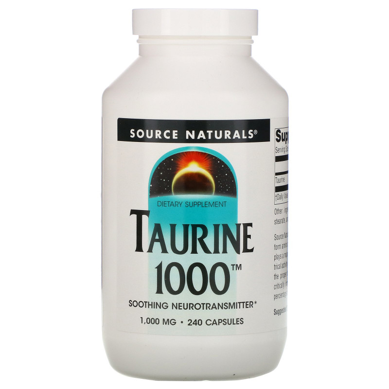 Source Naturals, Таурин 1000, 1000 мг, 240 капсул