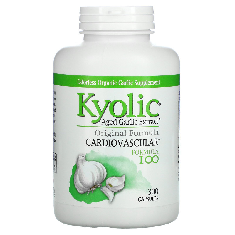 Kyolic, Экстракт зрелого чеснока, для сердечно-сосудистой системы, формула 100, 300 капсул