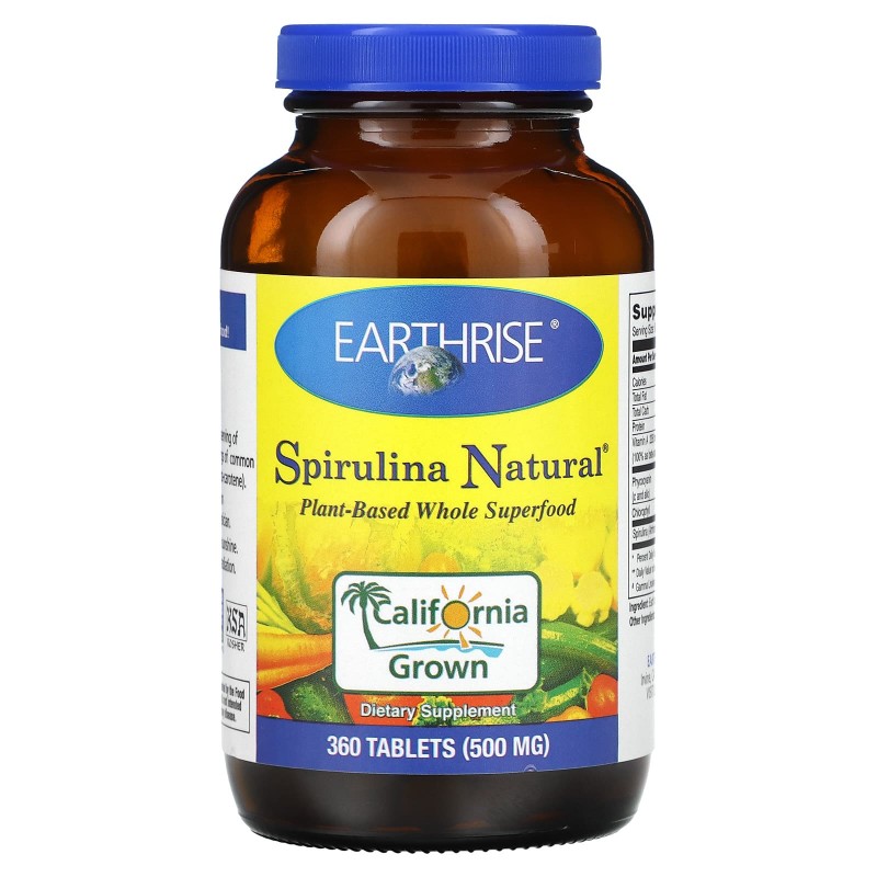 Earthrise, Спирулина натуральная, 500 мг, 360 таблеток