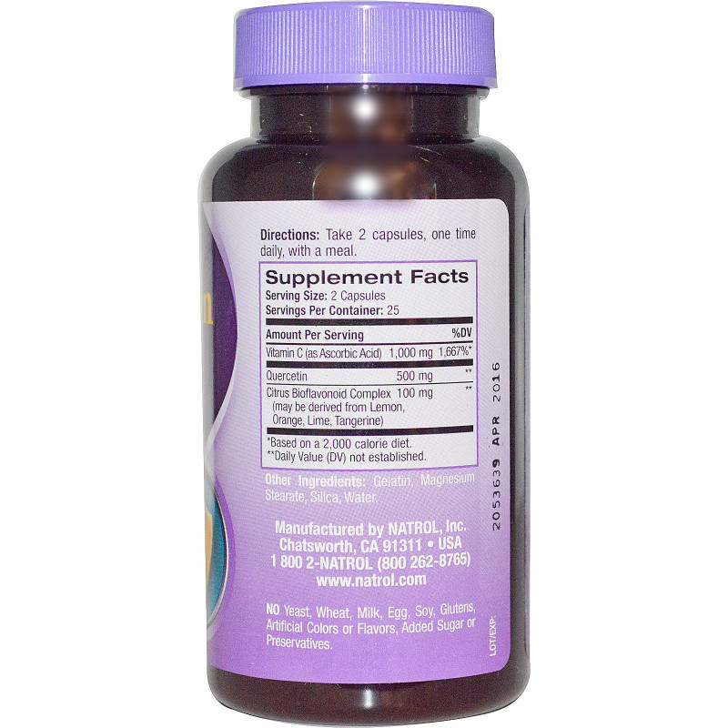 Natrol Кверцетин (Quercetin) 500 мг 50 капсул