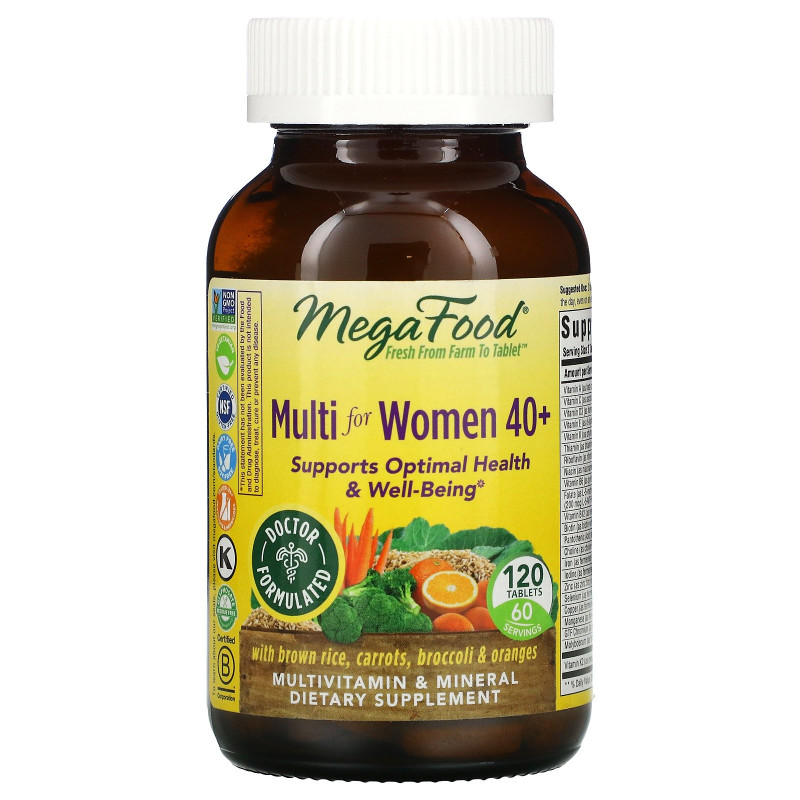 MegaFood, Мультивитамины для женщин 40+, 120 таблеток