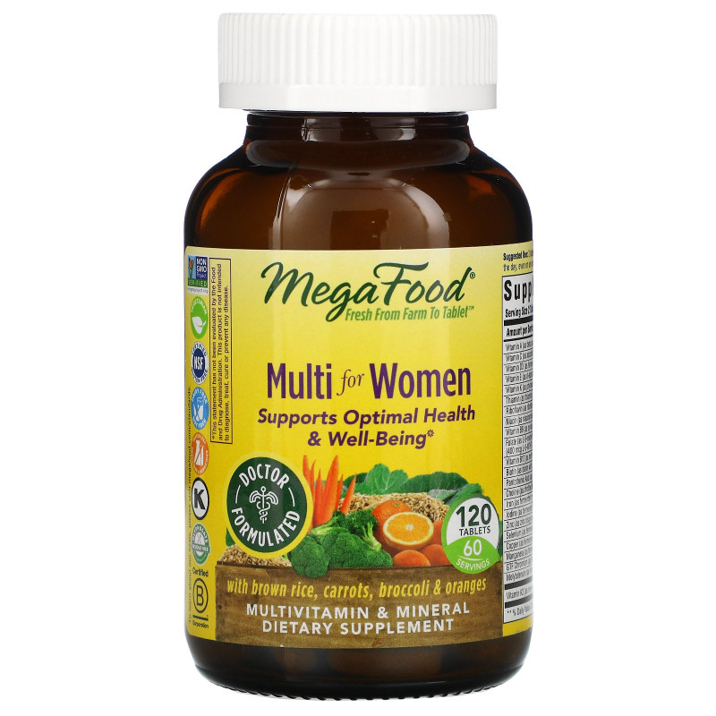 MegaFood, Мультивитамин для женщин, 120 таблеток