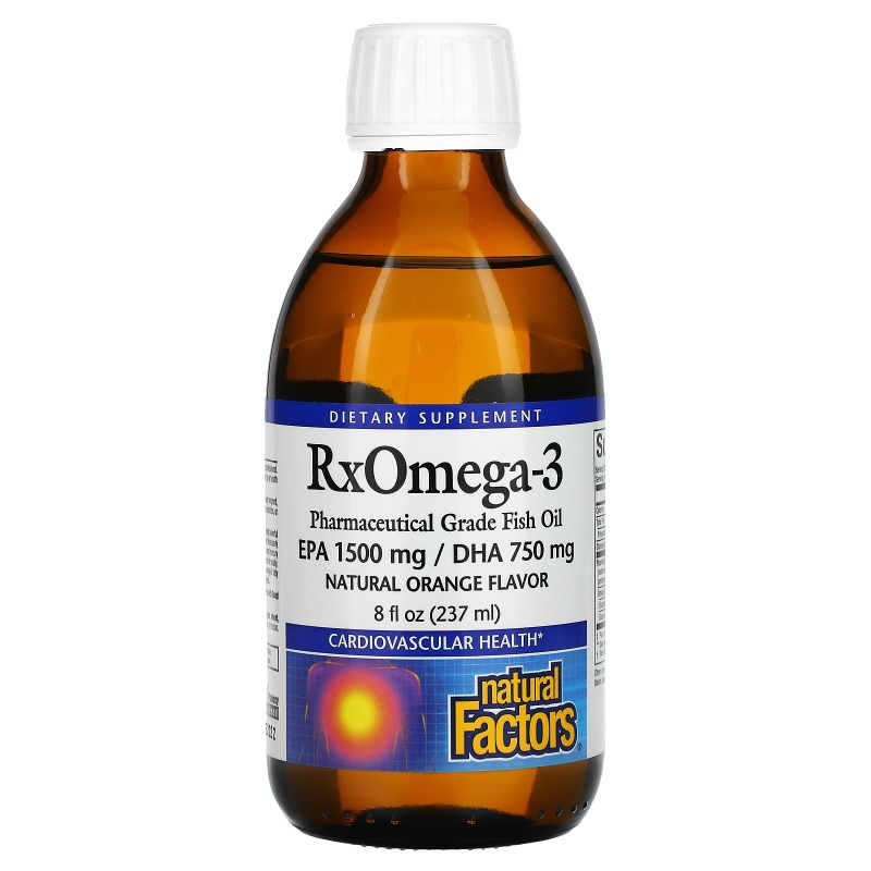 Natural Factors, Rx Omega-3, натуральный апельсиновый вкус, 8 жидк. унц. (237 мл)