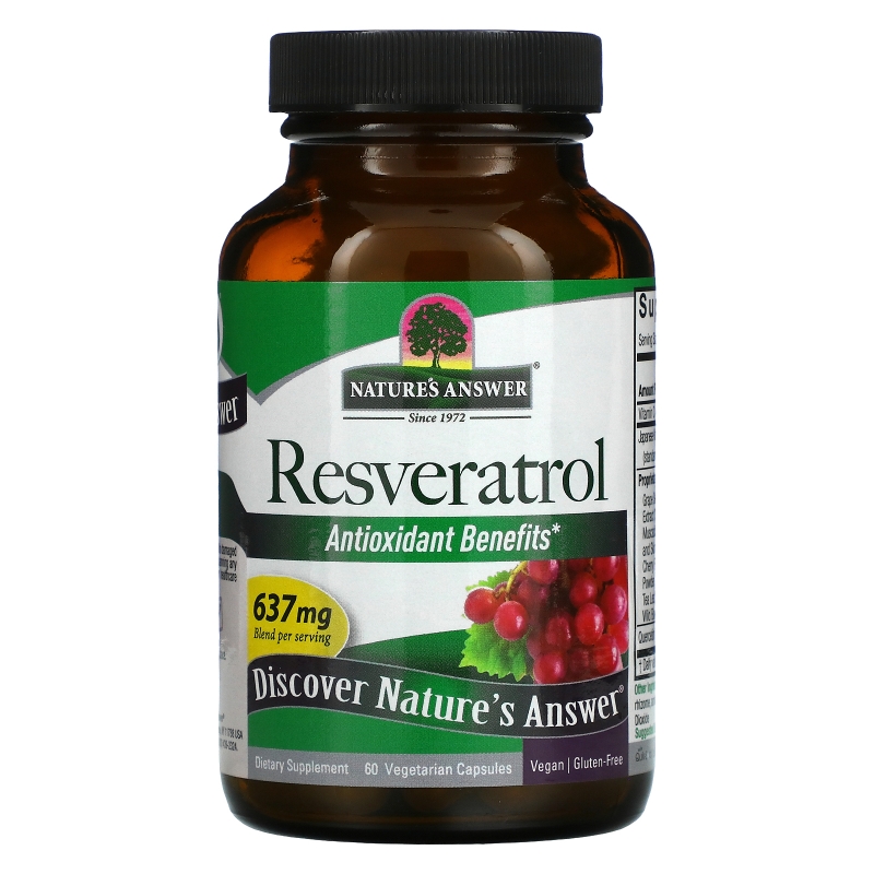 Nature's Answer, Resveratrol, 637 мг, 60 вегетарианских капсул