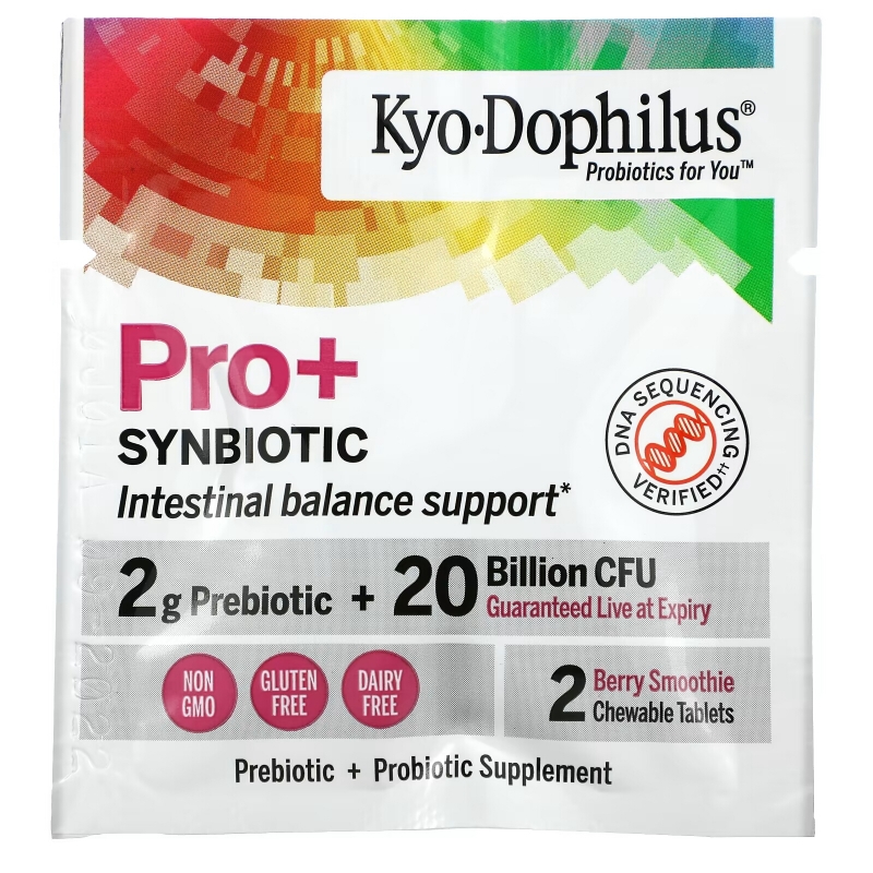 Kyolic, Kyo-Dophilus, Pro+Synbiotic, Berry Smoothie, 20 Billion CFU, 50 Chewable Tablets