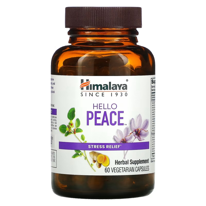 Himalaya, Hello Peace, Stress Relief, 60 Vegetarian Capsules