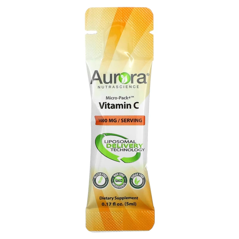 Aurora Nutrascience, Micro-Pack+ Vitamin C, 1,000 mg , 30 Packets, 0.17 fl oz (5 ml) Each