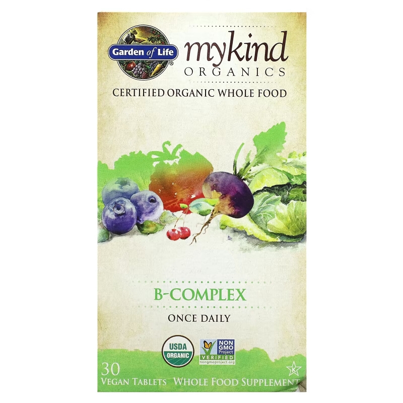 Garden of Life, mykind Organics, B-Complex, 30 Vegan Tablets