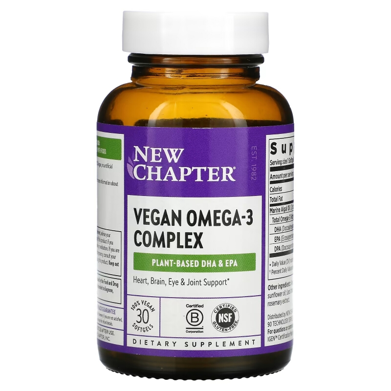 New Chapter, Vegan Omega-3 Complex, 30 Vegan Softgels