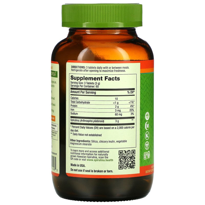 Nutrex Hawaii, Чистая гавайская спирулина, 3 000 мг, 180 таблеток