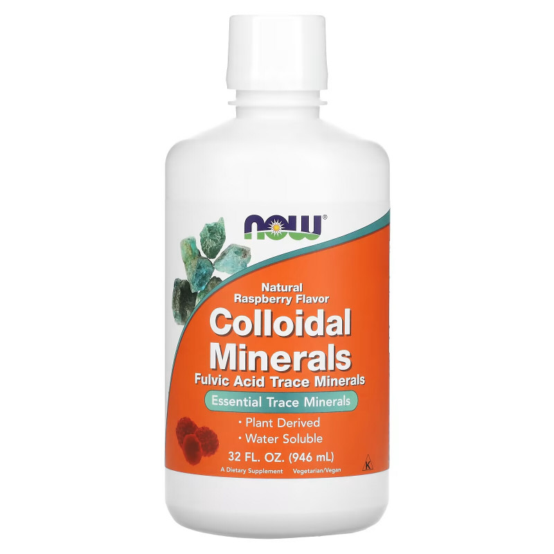 Now Foods Коллоидные минералы с натуральным вкусом малины 32 жидких унций (946 мл)