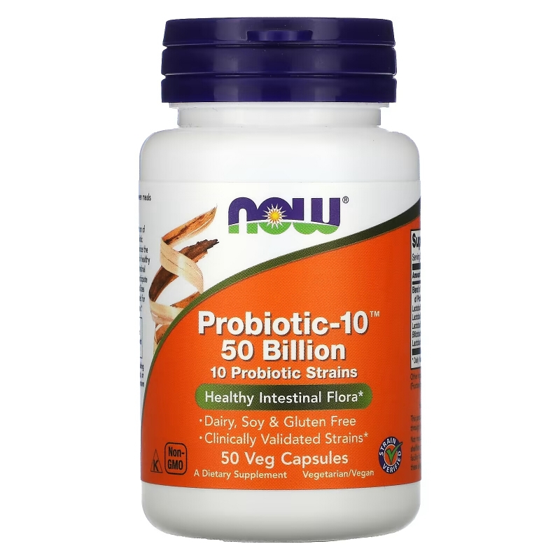 Now Foods Пробиотик-10 50 миллиардов 50 капсул на растительной основе