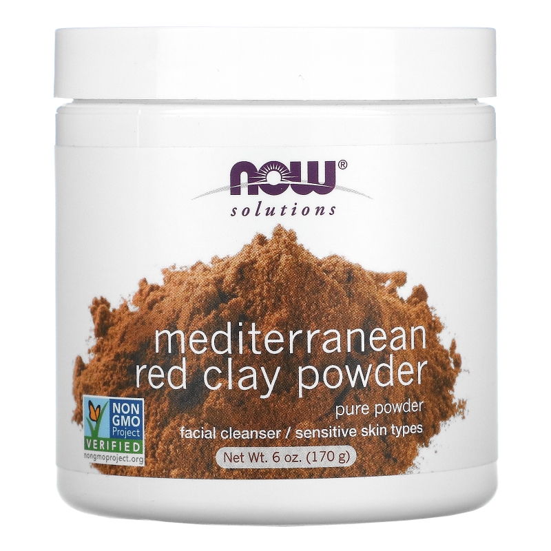 Now Foods, Solutions Марокканская Красная глина в порошке, для очищения и улучшения тонуса кожи лица, в порошке 6 унций (170 г)