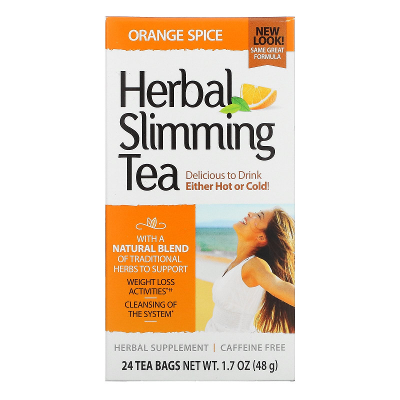 21st Century Health Care Травяной чай для похудения без кофеина с ароматом апельсиновых специй 24 чайных пакетика 1.7 унции (48 г)