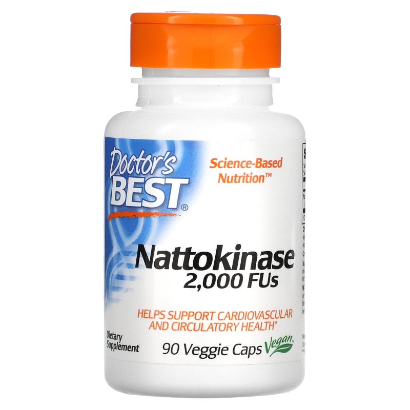 Doctor's Best Наттокиназа (Best Nattokinase) 2 000 FU 90 растительных капсул