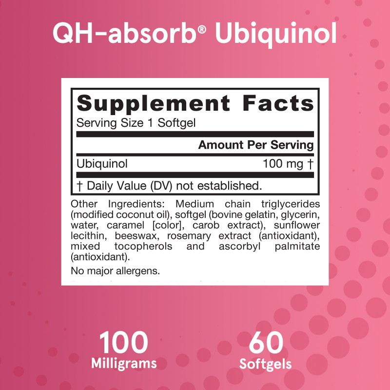 Jarrow Formulas, Убихинол QH-Absorb, 100 мг, 60 капсул