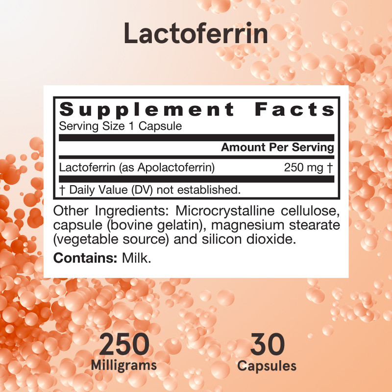 Jarrow Formulas, Lactoferrin, Freeze Dried, 250 mg, 30 Capsules