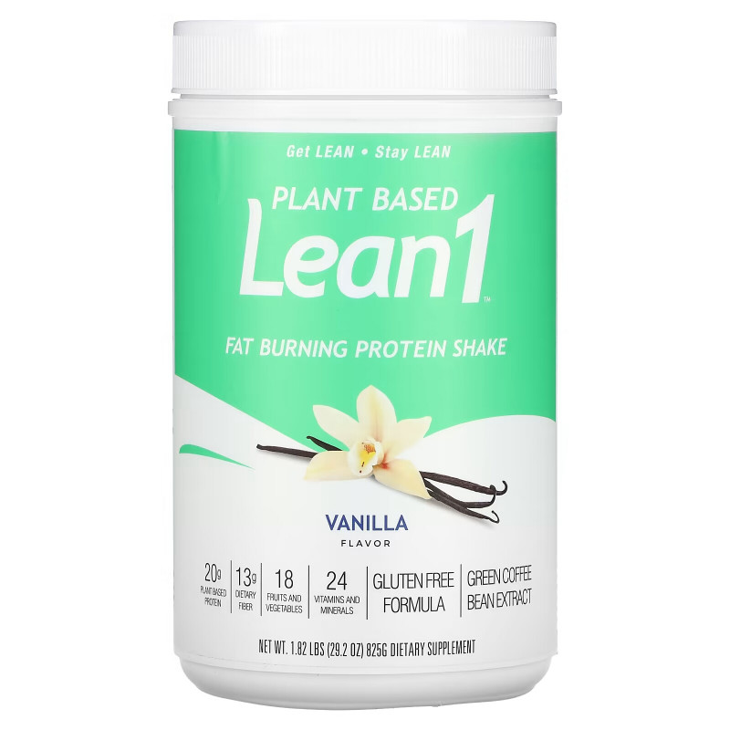 Lean1, Plant Based Fat Burning Protein Shake, Vanilla, 1.82 lbs (825 g)