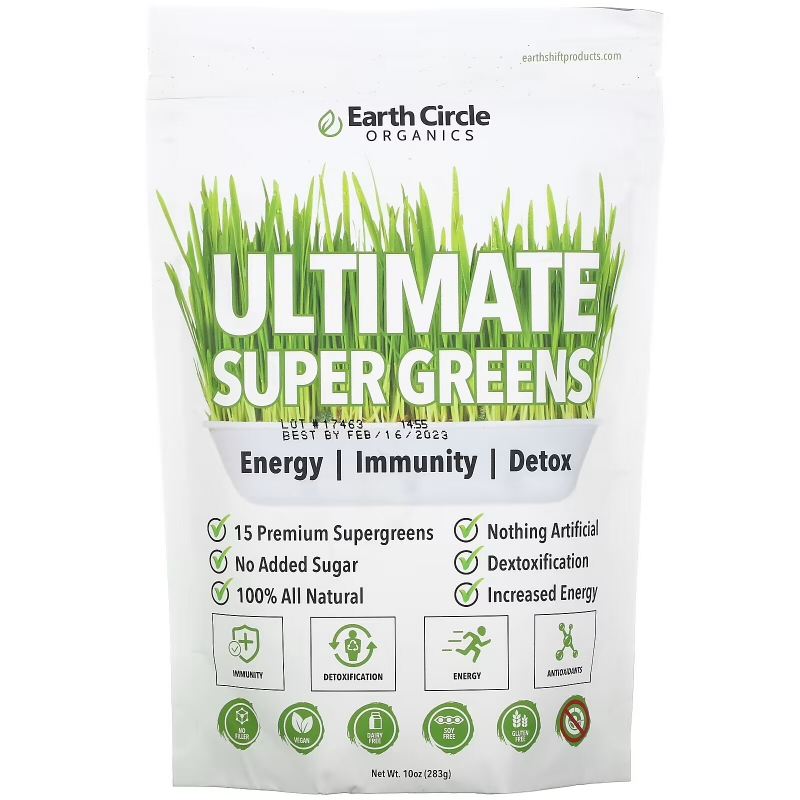 Earth Circle Organics, Ultimate Super Greens, 10 oz (283 g)