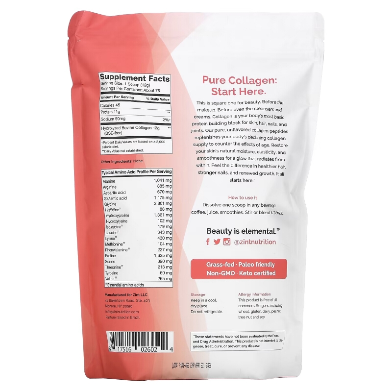 Z!NT, Collagen Hydrosate, Pure Protein, 32 oz (907 g)