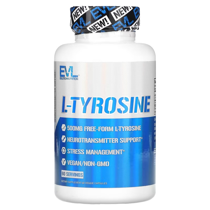 EVLution Nutrition, L-Tyrosine, 500 mg, 60 Veggie Capsules