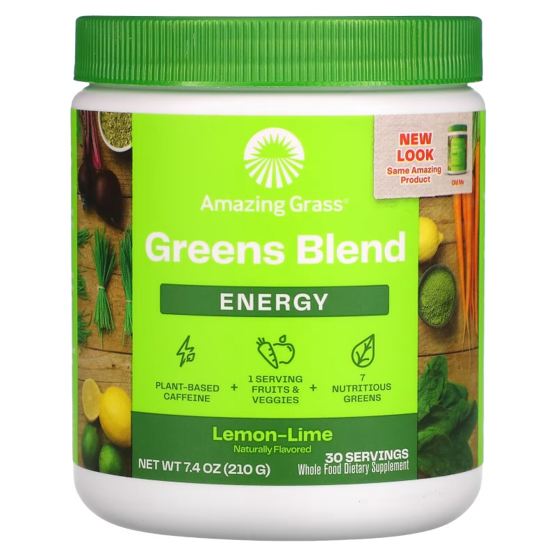 Amazing Grass Зеленый суперпродукт растворимый напиток с энергией лимона и лайма 7.4 унций (210 г)
