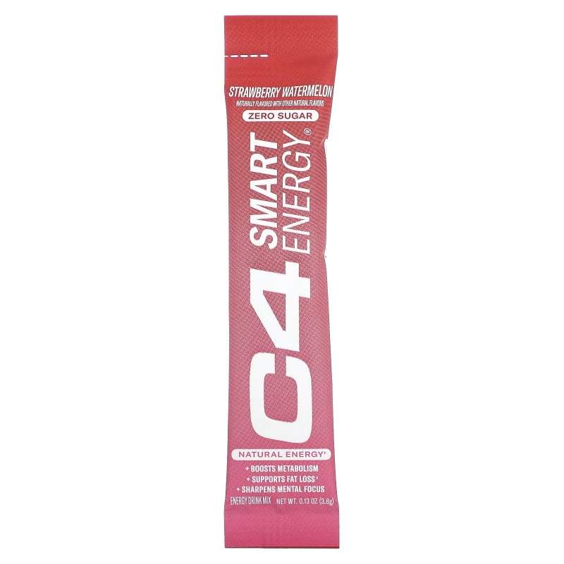 Cellucor, C4 Smart Energy Drink Mix, Strawberry Watermelon, 14 Sticks, 0.13 oz (3.8 g) Each