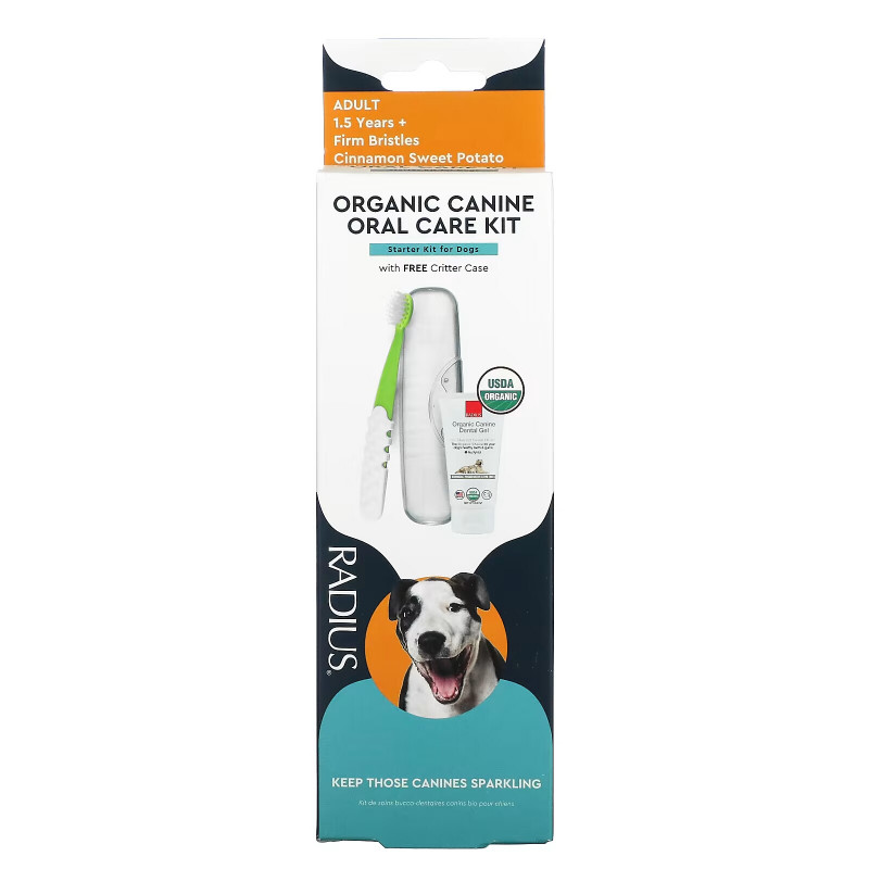 RADIUS, органический набор для ухода за полостью рта, для взрослых собак, от 1,5 лет, батат и корица, 1 набор