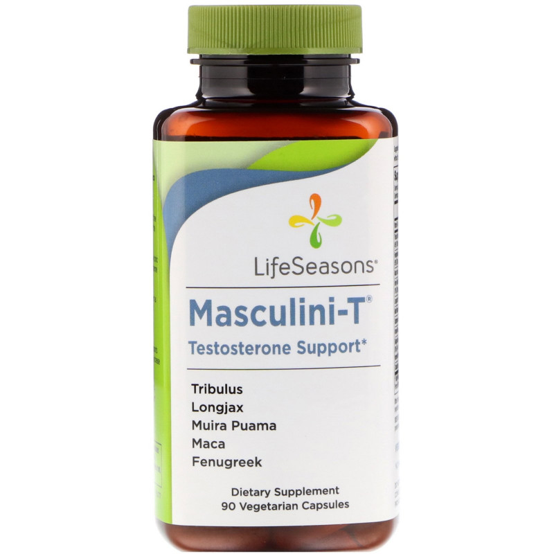 LifeSeasons, Masculini-T, поддерживает уровень тестостерона, 90 вегетарианских капсул