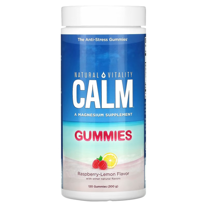 Natural Vitality, Calm Gummies, The Anti-Stress Gummies, Raspberry-Lemon Flavor, 120 Gummies