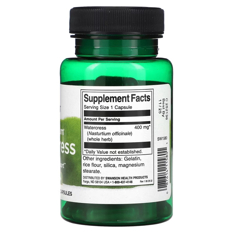 Swanson, Full Spectrum Watercress, 400 mg, 60 Capsules