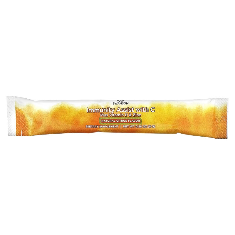 Swanson, Immunity Assist with C plus Vitamin D & Zinc, Natural Citrus, 30 Stick Packs, 0.28 oz (8 g) each