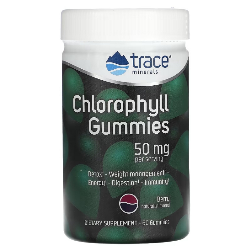 Trace Minerals ®, Chlorophyll Gummies, Berry, 25 mg, 60 Gummies