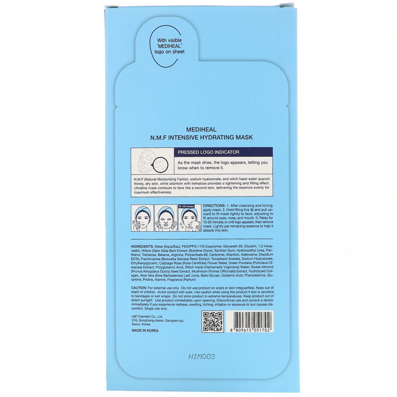 Mediheal, N.M.F Intensive Hydrating Mask, 5 Sheets, 0.91 fl oz (27 ml) Each