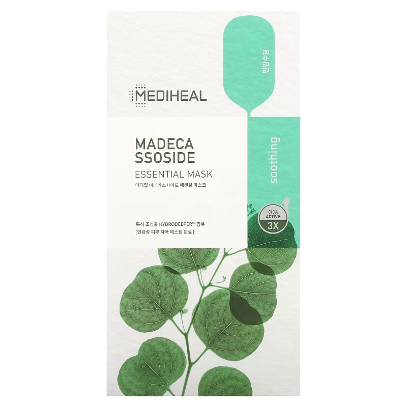 Mediheal, Madecassoside, Essential Beauty Mask, 4 шт., По 24 мл (0,81 жидк. Унции)
