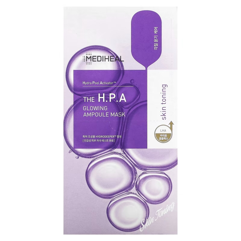 Mediheal, The HP A, сияющая маска-ампула, 10 шт., По 25 мл (0,84 жидк. Унции)