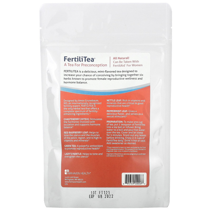Fairhaven Health Fertili Tea Чай для повышения фертильности 3 унции
