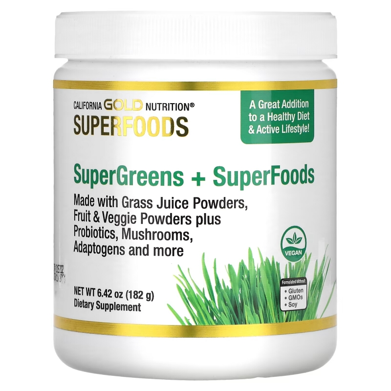 California Gold Nutrition, SUPERFOODS - Supergreens + Superfoods, 6.42 oz (182 g)