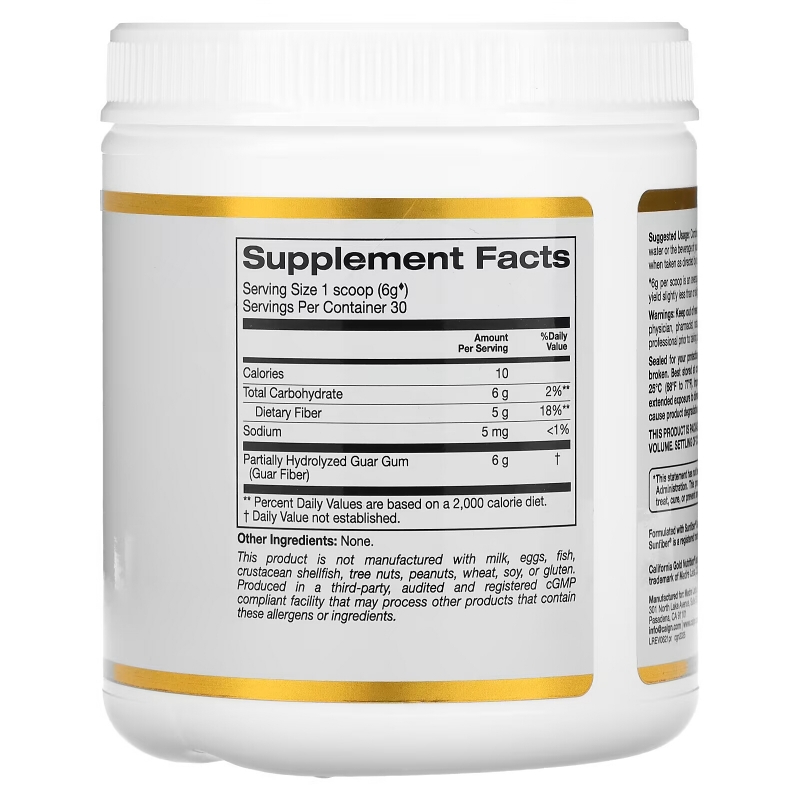 California Gold Nutrition, Prebiotic Fiber, 6.3 oz (180 g)