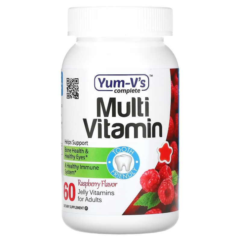 Yum-V's Мультивитамин для Взрослых с Малиновым ароматом 60 Витаминных желешек