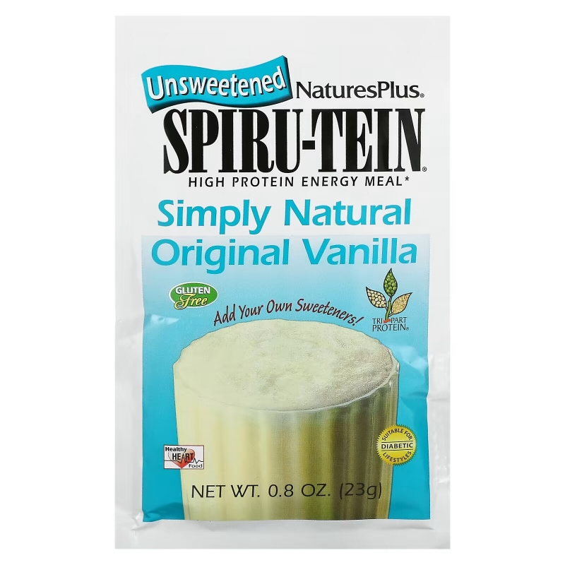 NaturesPlus, Spiru-Tein, High Protein Energy Meal, Vanilla, 8 Packets, 0.8 oz (23 g) Each